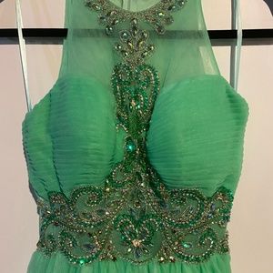 Spring green princess prom dress